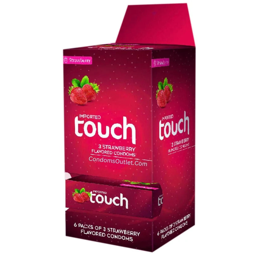 Touch Strawberry Flavored Condoms (18 Pack) – Sweet Romance Bulk