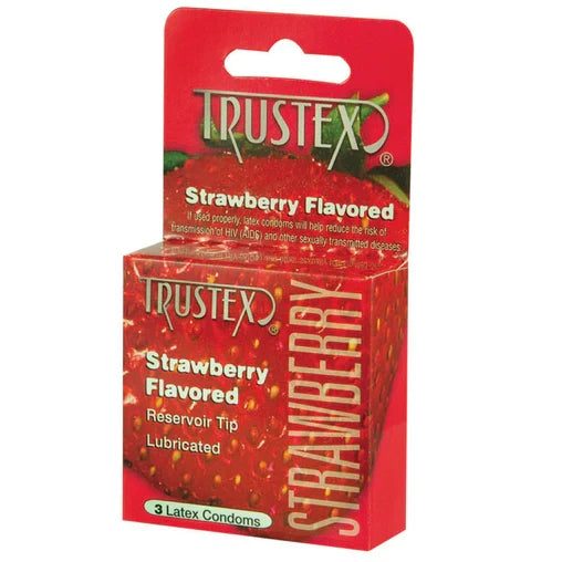 TRUSTEX STRAWBERRY FLAVORED CONDOMS- 3 pack